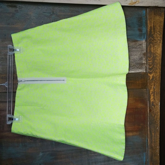 J.Crew Factory Neon Yellow Jacquard Skirt - 8 - Picture 3 of 6